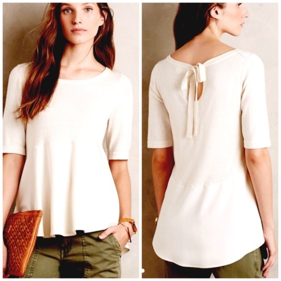 Anthropologie Sweaters - Anthropologie Peplum Short Sleeve Sweater/Blouse